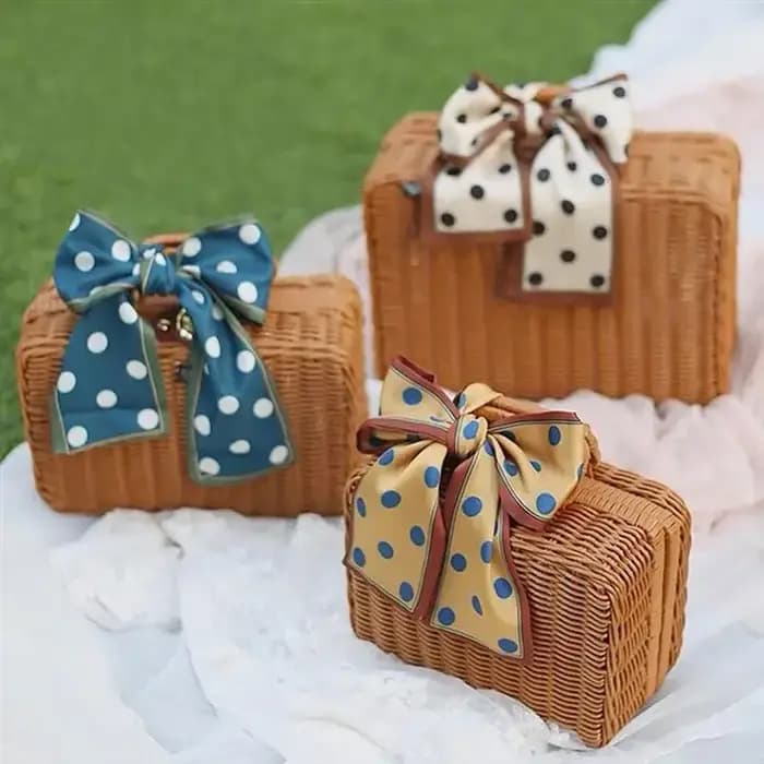 Mir de Rangement Vintage en Rotin
