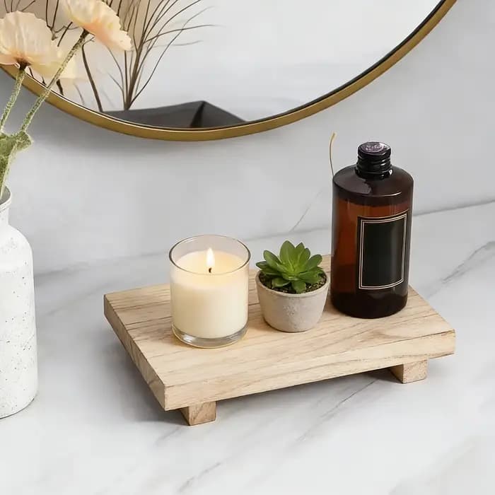 Plateau décoratif en bois vintage