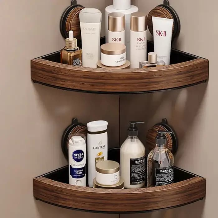 Étagère triangulaire de salle de bain à ventouse