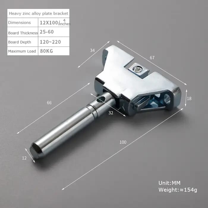 Support d'étagère flottante invisible robuste et réglable en alliage de zinc de 16 mm pour étagères