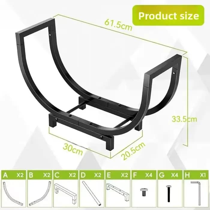 Support à bois de chauffage d'intérieur en acier