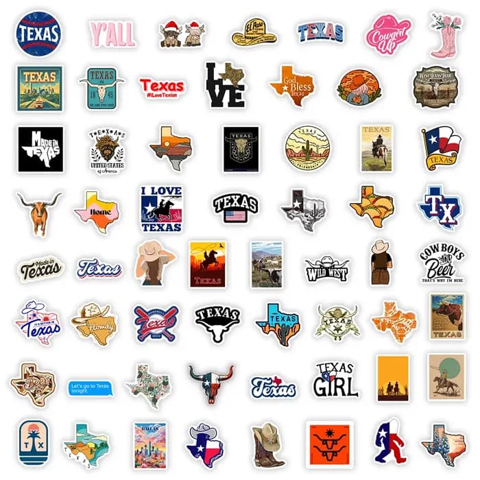 Autocollants étanches avec logo de l'État du Texas