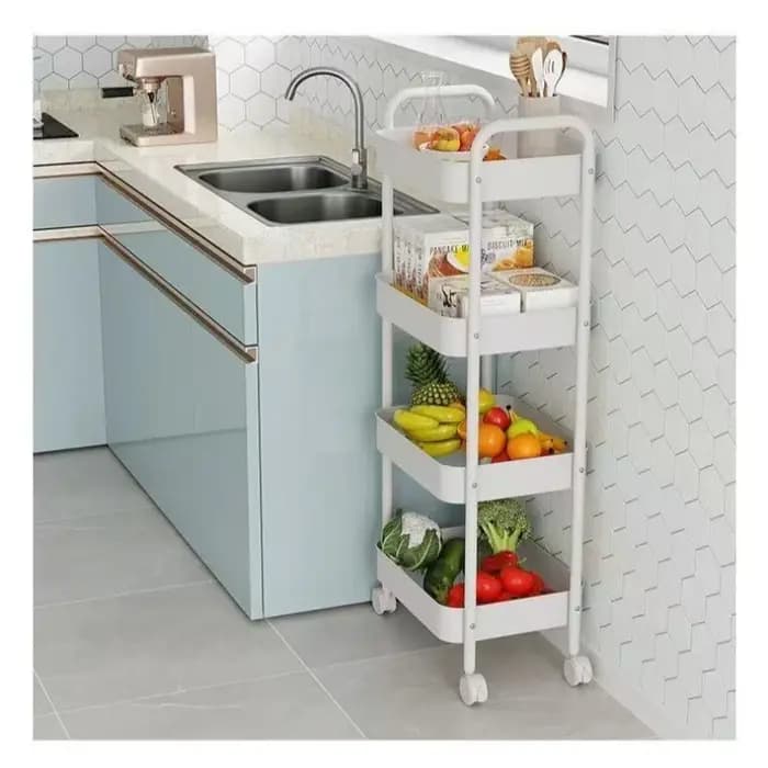 Petit chariot support de rangement mobile multicouche pour cuisine