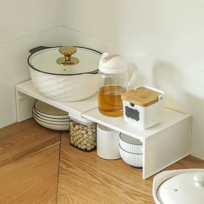 Étagère de rangement extensible et empilable pour armoire