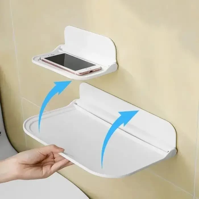 Étagère murale pliable sans perçage, support de rangement adhésif