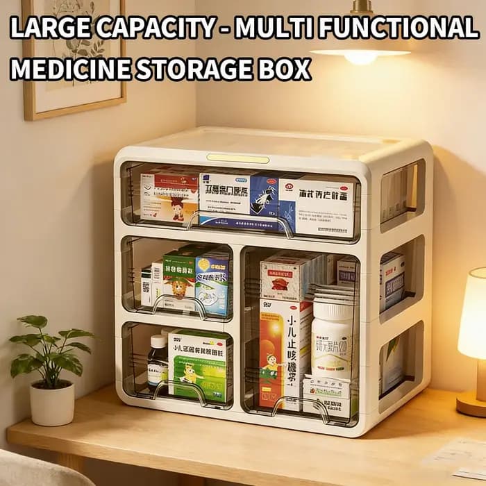 Boîte de rangement médicale à domicile de grande capacité