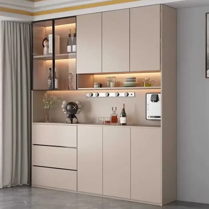Armoire de cuisine avec portes en verre