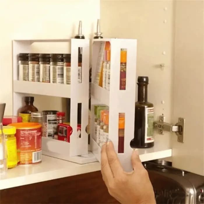 Support de stockage d'épices en plastique à 2 niveaux