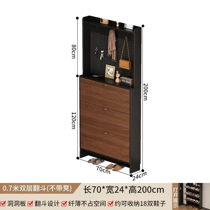 Meuble à chaussures étroit et mince pour salon et couloir