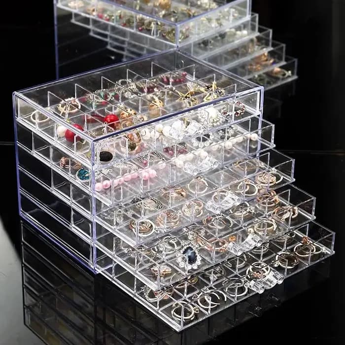 Boîte de Rangement Transparente pour Boucles d'Oreilles