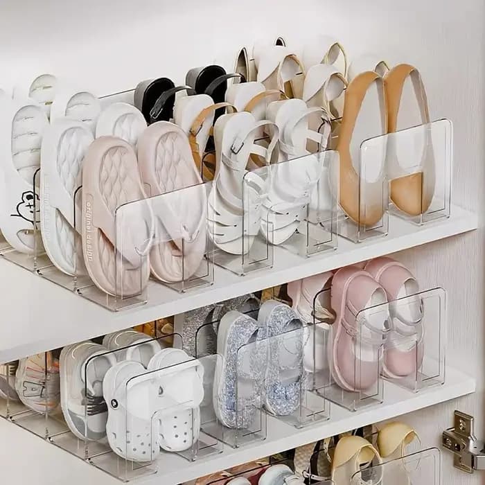 4 grilles dispositif de rangement de chaussures étagère permet de gagner de l'espace boîte