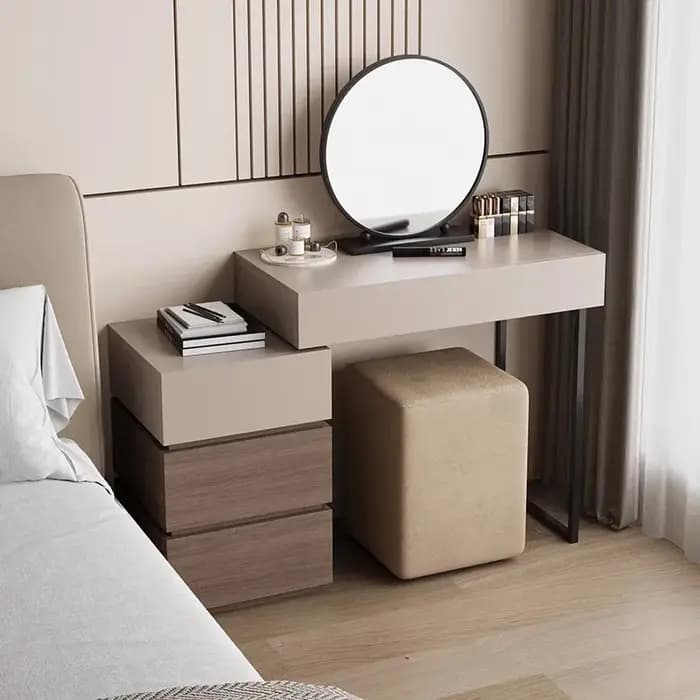 Coiffeuse De rangement italienne minimaliste bois confortable miroir Coiffeuse Design tiroir Meuble De Chambre meubles