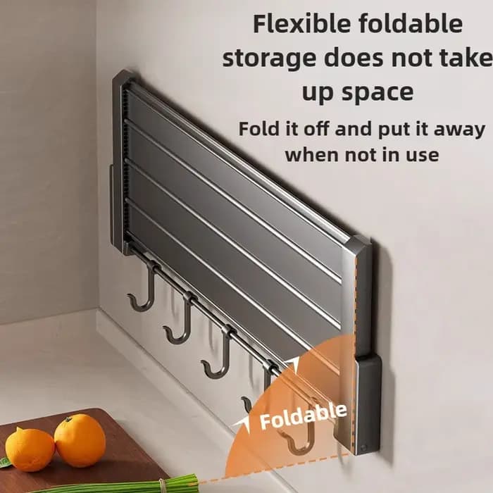 Étagère de cuisine suspendue pliable pour rangement de vaisselle