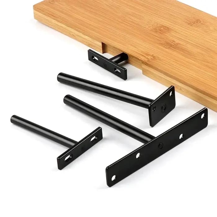 Étagère murale flottante invisible avec supports métalliques robustes et dissimulés – Quincaillerie de meuble