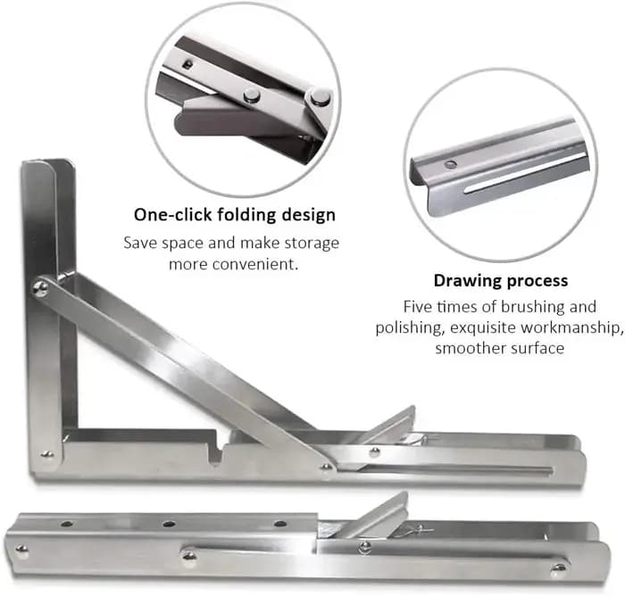 2 pièces support pliant pour étagère Table bureau robuste flottant Triangle