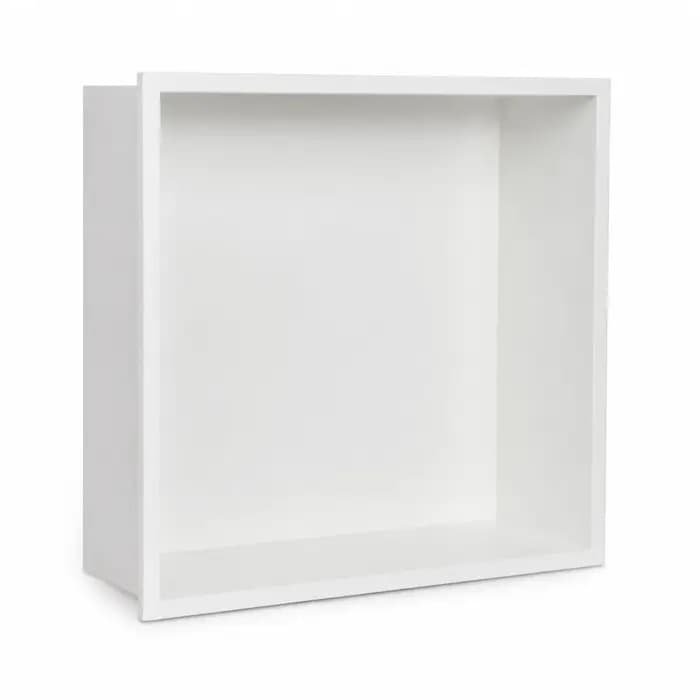 Niche de douche en acier inoxydable blanc mat 12 x 12 x 4 pouces, étagère murale encastrée pour rang