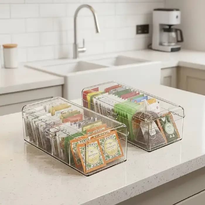 Boîte de rangement à 4 compartiments avec couvercle