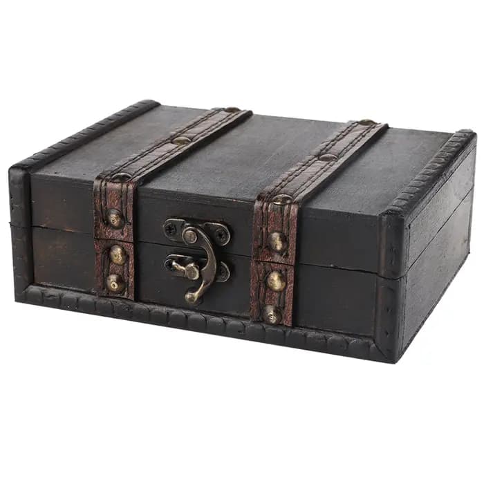 Boîte de rangement en bois vintage pour bijoux