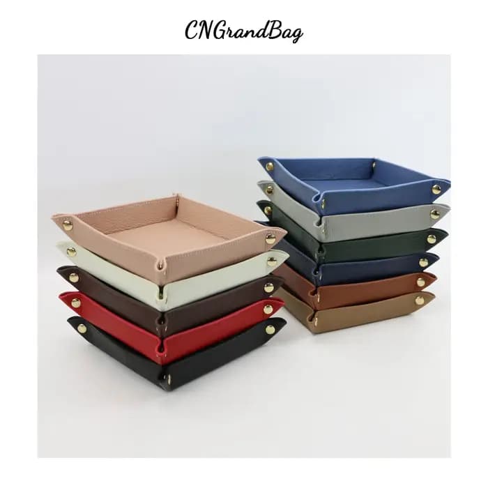 Organisateur de plateau en cuir de galets Saffiano personnalisé gratuit
