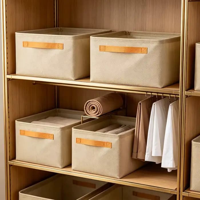 Boîte de rangement en tissu pliable pour livres