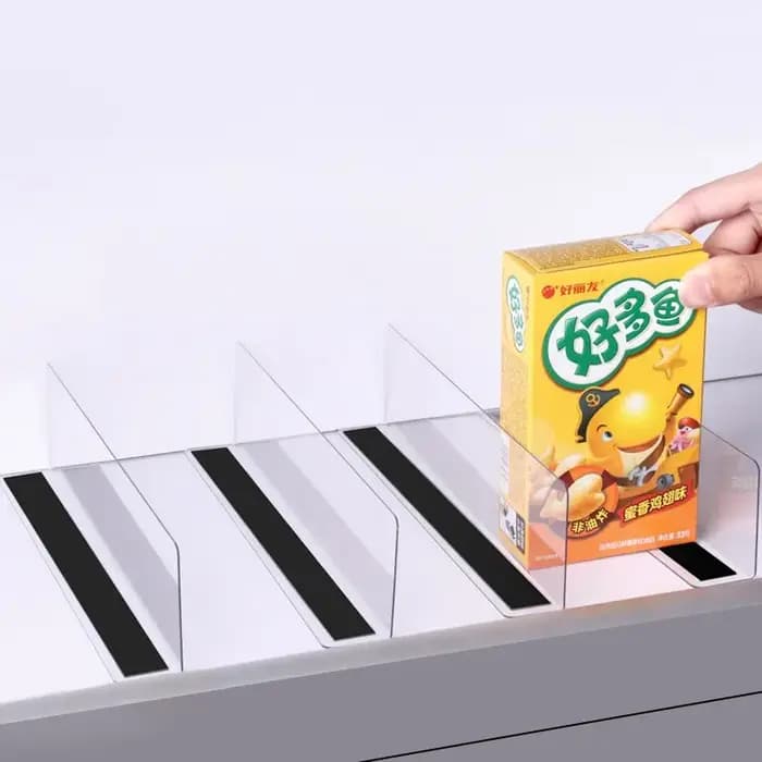 Séparateur d'étagère en PVC Transparent en forme de L