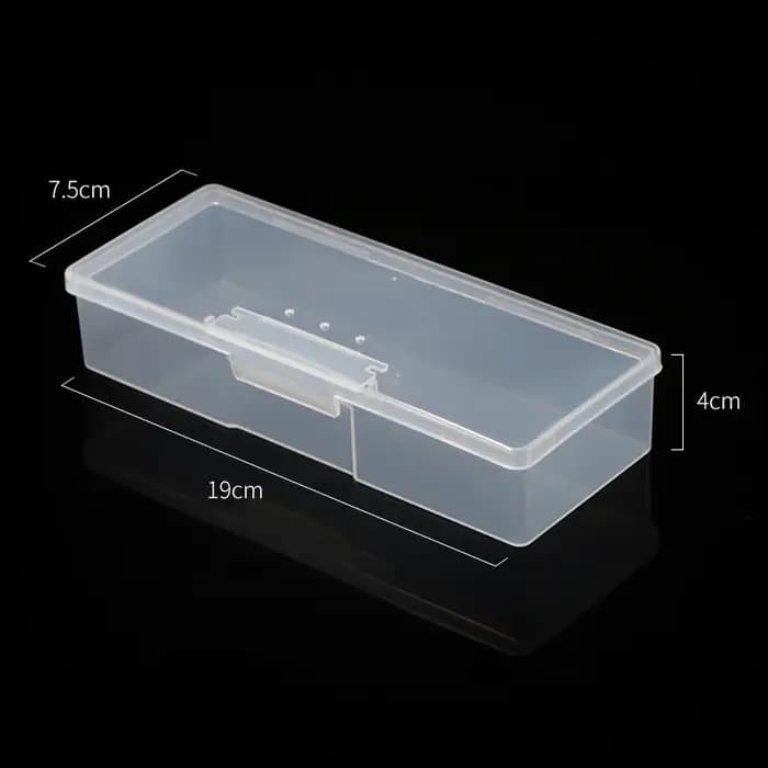 Boîte de rangement rectangulaire en plastique Transparent pour Nail Art
