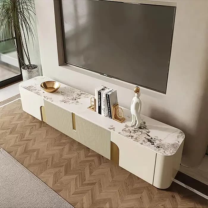 Meuble TV de style européen de luxe, meuble TV moderne, esthétique simple, tendance, de qualité supérieure, meuble TV pour salon, meubles de salon