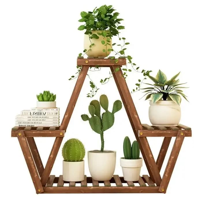 Étagère à fleurs multi-niveaux pour intérieur, balcon, salon, support pour plantes succulentes en bo