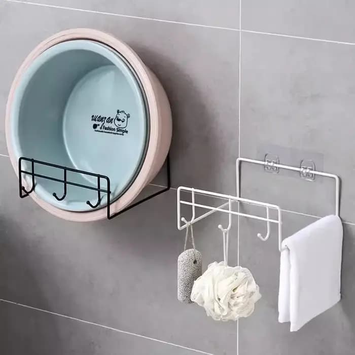 Autocollant d'étagère à crochet auto-adhésif fort imperméable sans couture pour salle de bains cuisine étagère murale