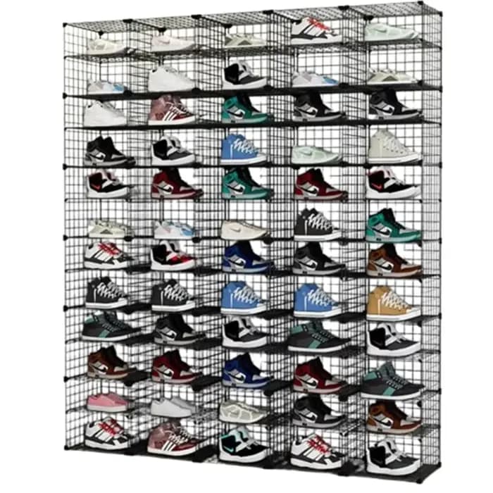 Étagère à chaussures suspendue en métal multicouche pliable