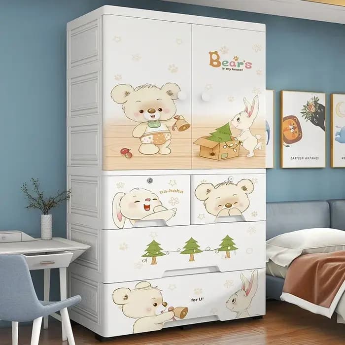 Armoire pour bébé, armoire de rangement pour enfants, armoire de rangement pour vêtements extra-large, élargie et épaissie, armoire en plastique pour la maison, 70 cm de large