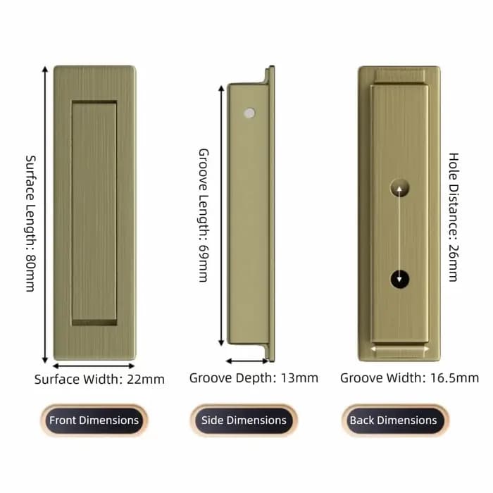 Poignée de porte d'armoire en acier inoxydable