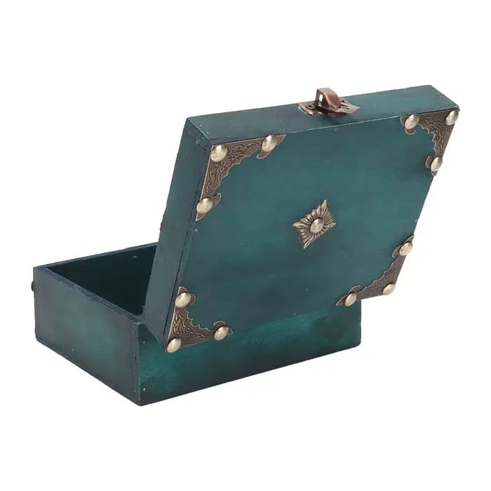 Boîte de rangement à bijoux en bois avec serrure