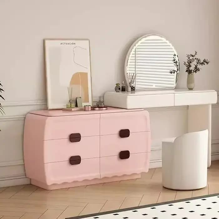 Coiffeuse compacte de luxe blanche moderne avec miroir