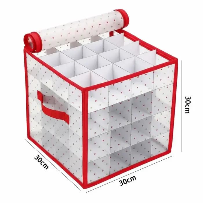 Boîte de rangement pratique pour boules de Noël à 64 compartiments