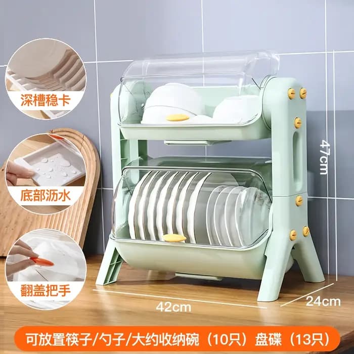 Boîte de rangement de vaisselle de cuisine anti-poussière