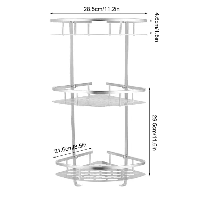 Support de douche d'angle mural à 3 niveaux/étagère de rangement, adapté aux salles de bains, au ran