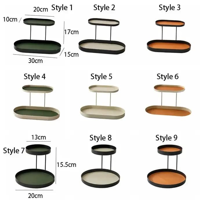 Présentoir de Rangement Cosmétique en Fer avec Coussin en Cuir