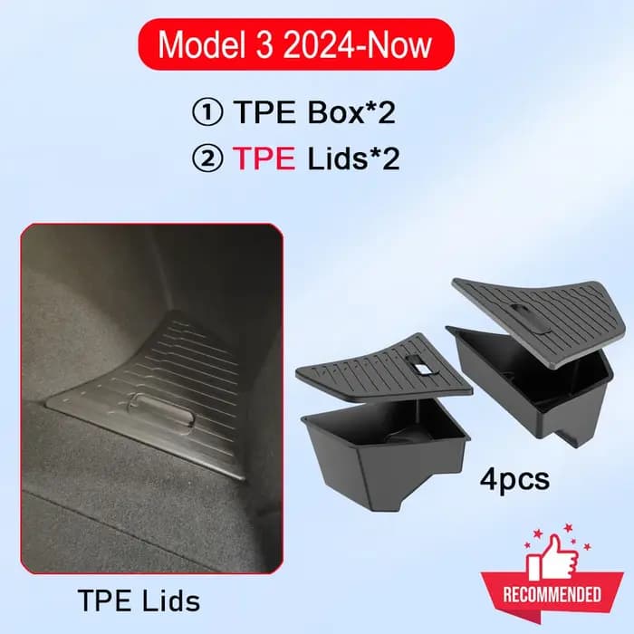 Pour 2025 2026 Tesla modèle 3 bacs de rangement de coffre organisateur de coffre arrière boîte latér