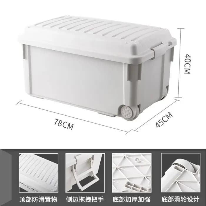 Boîte de rangement pour camping en plein air, conteneur de rangement en plastique pour le camping, bac de rangement de grande capacité pour coffre de voiture et usage domestique