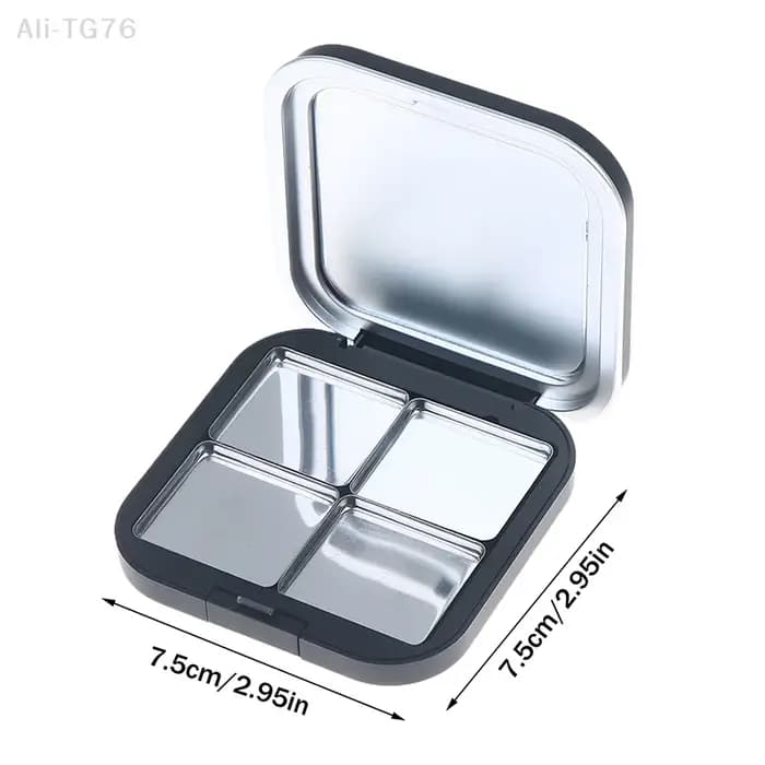 Palette de maquillage magnétique vide carrée noire mate avec miroir