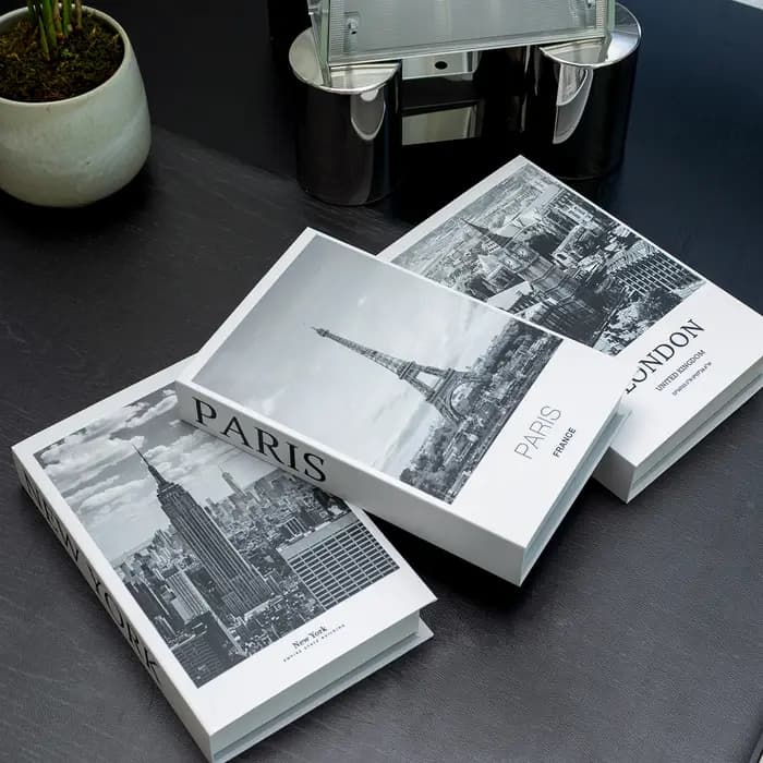 Boîte de rangement de luxe en forme de faux livre