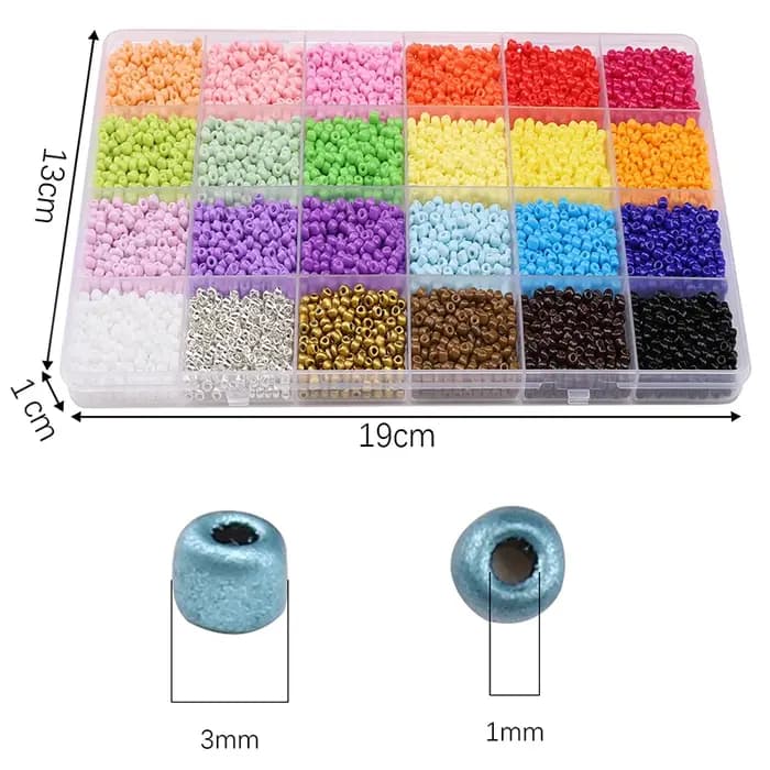 Boîte de perles de riz à 24 grilles
