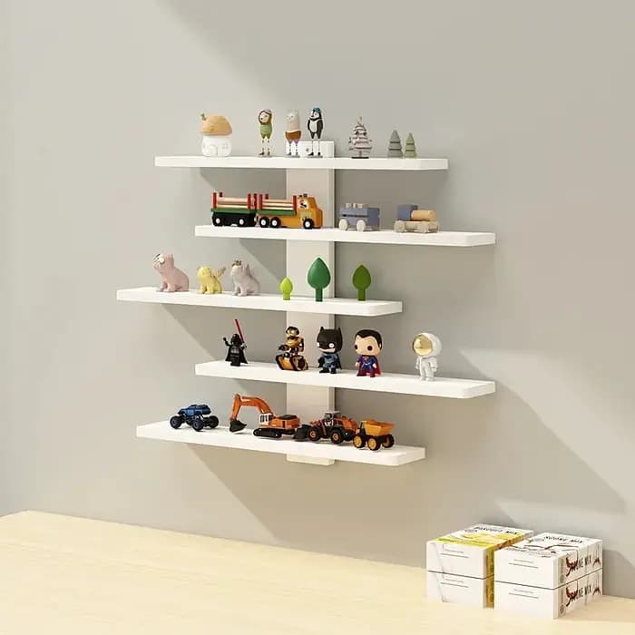Étagère murale à 5 niveaux pour figurines de blocs de construction - Grande capacité