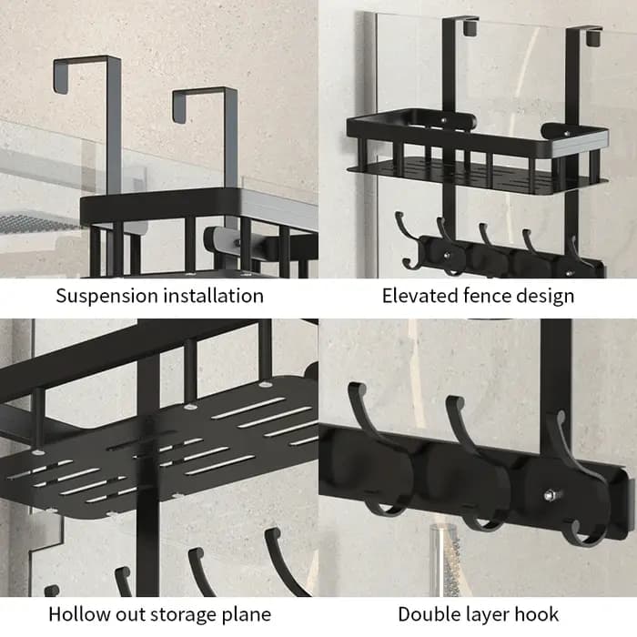 Support de rangement mural pour salle de bain