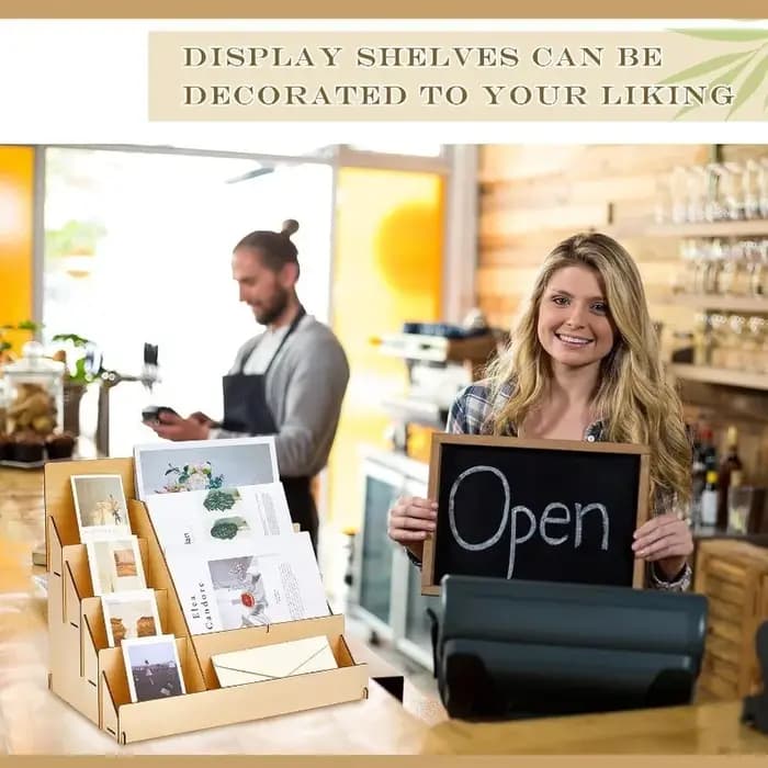 Présentoir en bois pour exposition commerciale et vente au détail – Étagère de rangement de bureau multi-usage pour