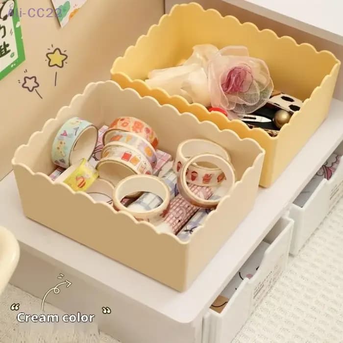 {CC22} boîte de rangement en plastique de bureau de Style crémeux