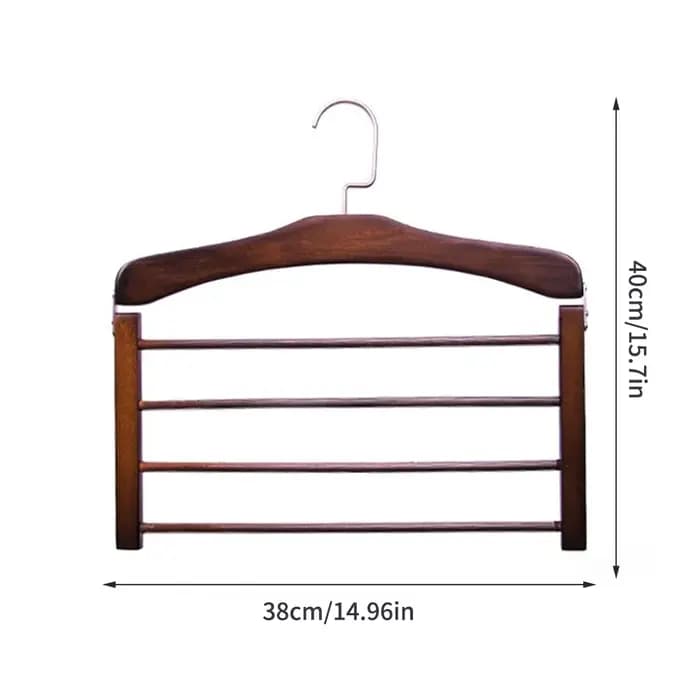 Porte-pantalons multifonctionnel en bois massif