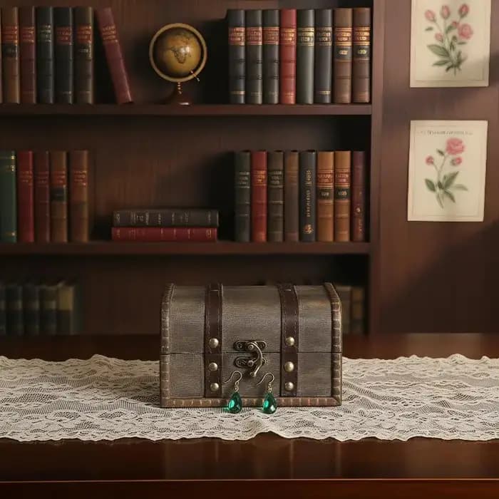 Boîte de rangement en bois rétro avec serrure