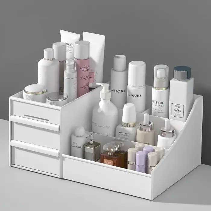 Nouveau Tiroir Maquillage Boîte De Rangement Dortoir Finition Étagère En Plastique Cosmétiques Soins De La Peau Coiffeuse De Bureau